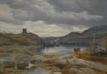  Samuel Canvas - INCHHOLM HARBOUR Samuel Bough seaport scenes